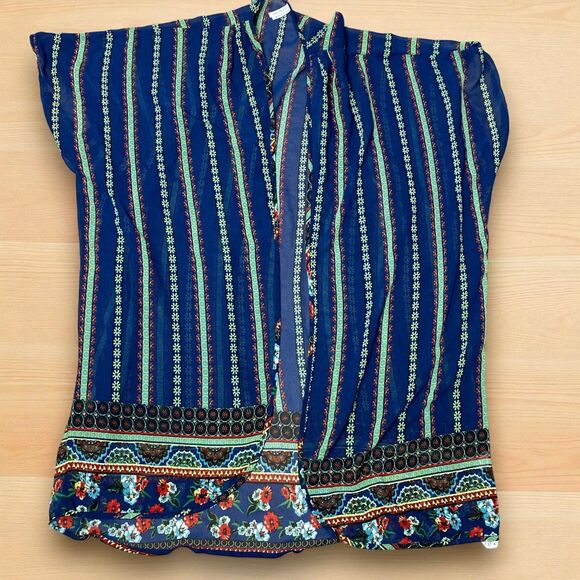 Live 4 Truth Kimono Cover Up 3X Boho Sheer High Low Layering Piece Autumn Chic - Picture 4 of 10